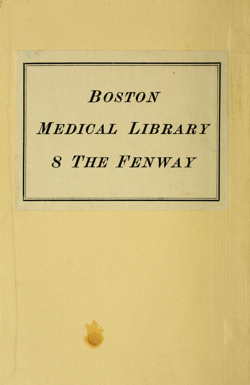 Boston Medical Library 8 the fenway