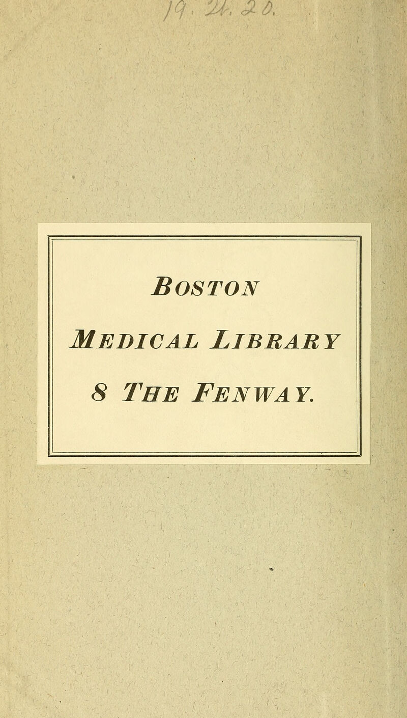 Boston Medical Library 8 The Fenway.