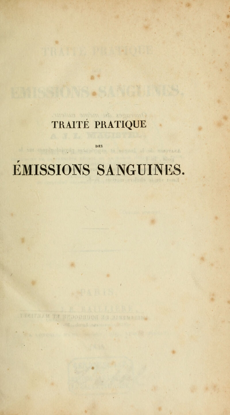 UES EMISSIONS SANGUINES