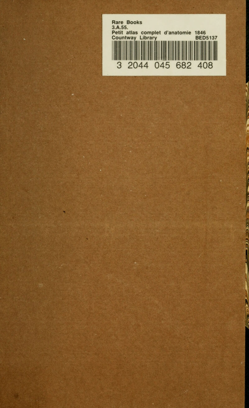 Rare Books 3.A.55. Petit atlas complet d'anatomie 1846 Countway Library BED5137 n