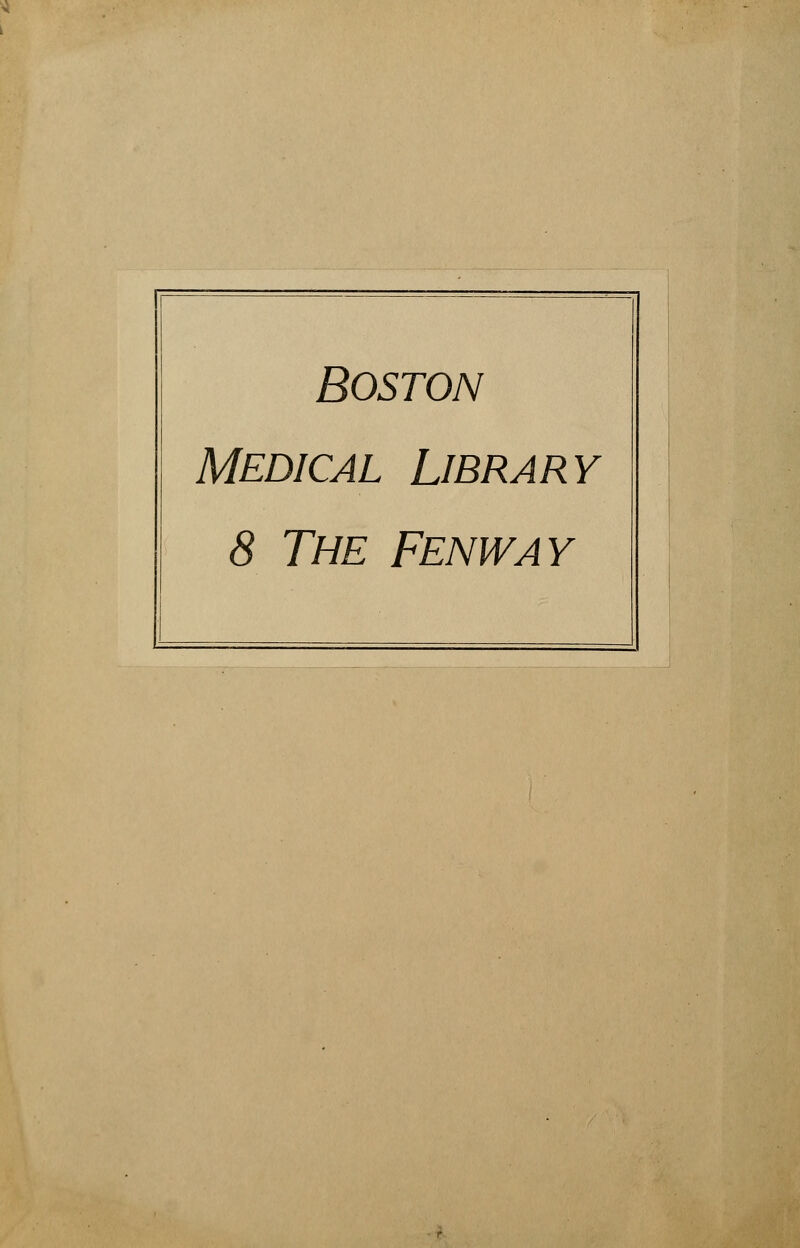 Boston Medical Library 8 The Fenway