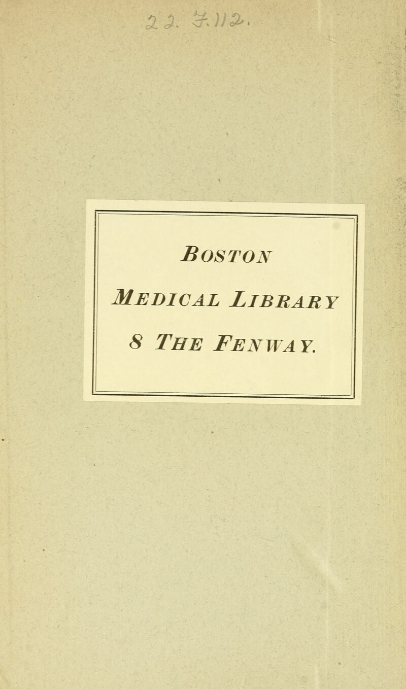 Boston Medical Library 8 The Fenway.