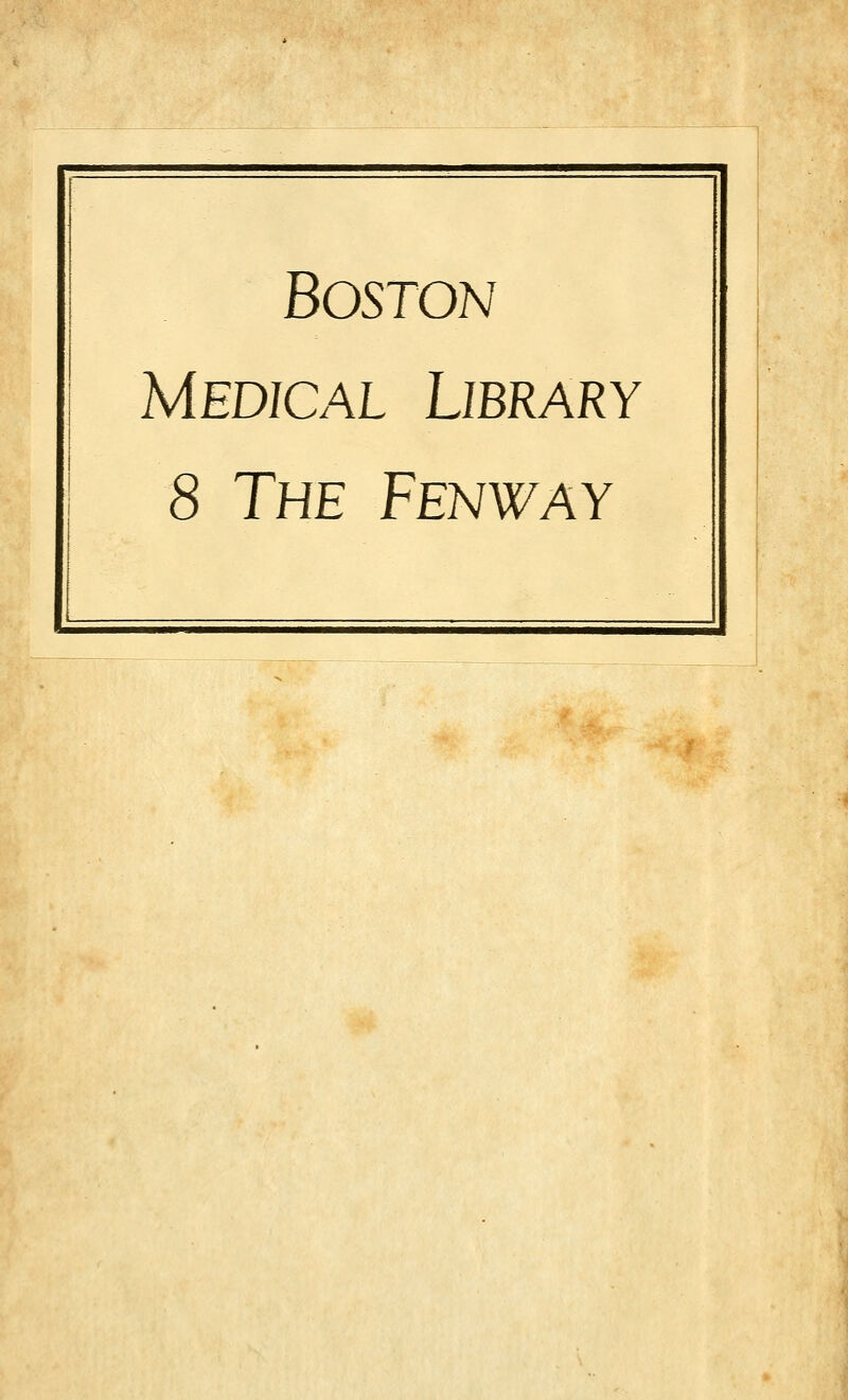 Boston Medical Library 8 The Fenway