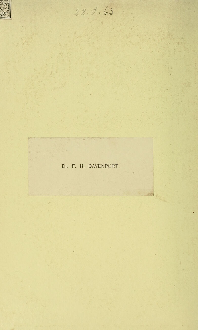 Dr. F. H. DAVENPORT.