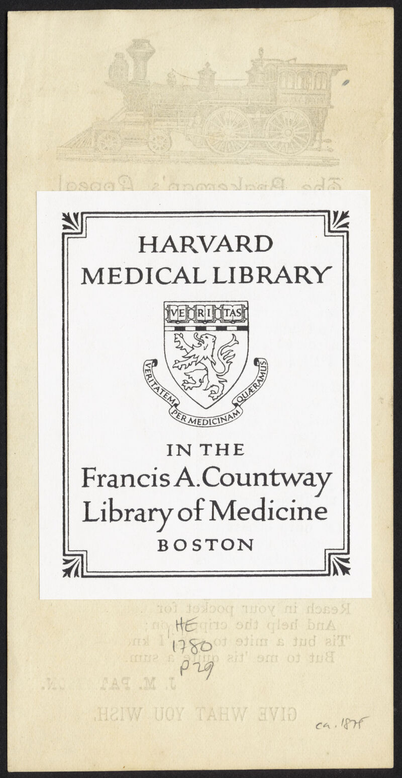 m HARVARD MEDICAL LIBRARY IN THE Franci s A. Countway Library of Medicine BOSTON e<\ ■ tfjf