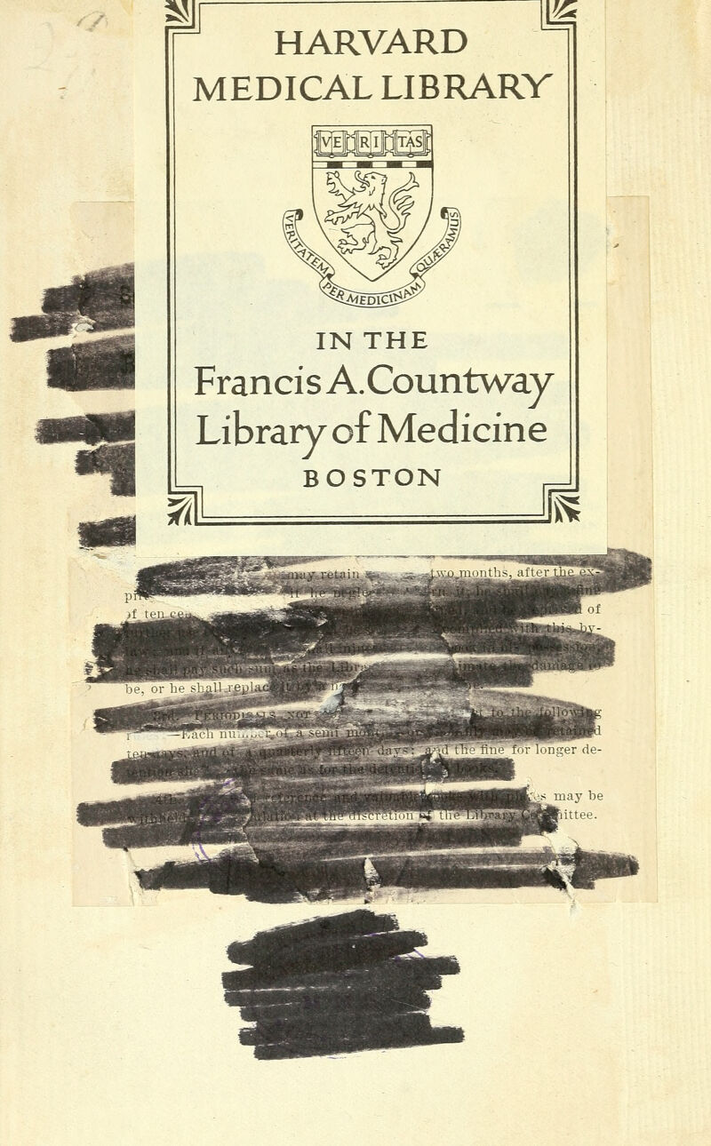 liS HARVARD MEDICAL LIBRARY IN THE Francis A.Countway Library of Medicine BOSTON