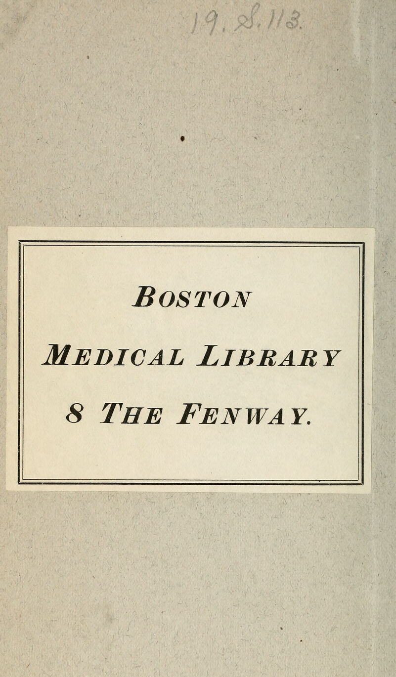 '> l'J( Boston Médical Libbaby 8 The Fenway.