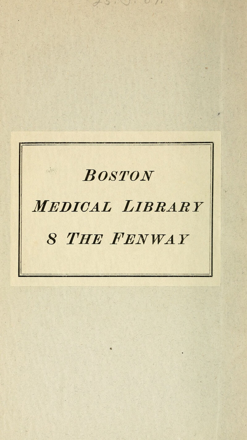 Boston medical library 8 THE FENWAY