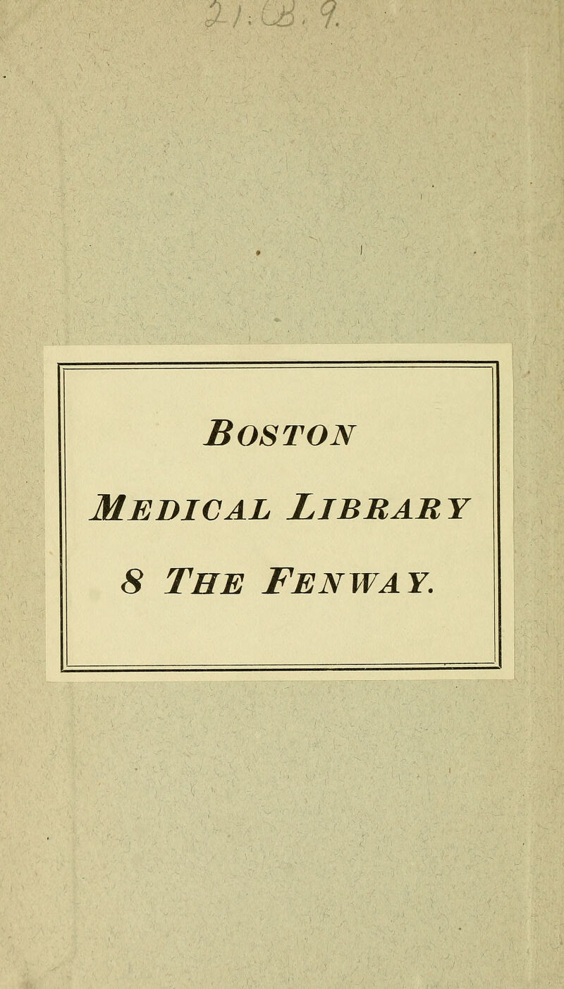 Boston Medical Library 8 The Fenway.