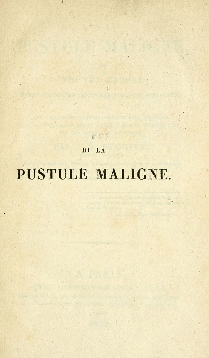 PUSTULE MALIGNE