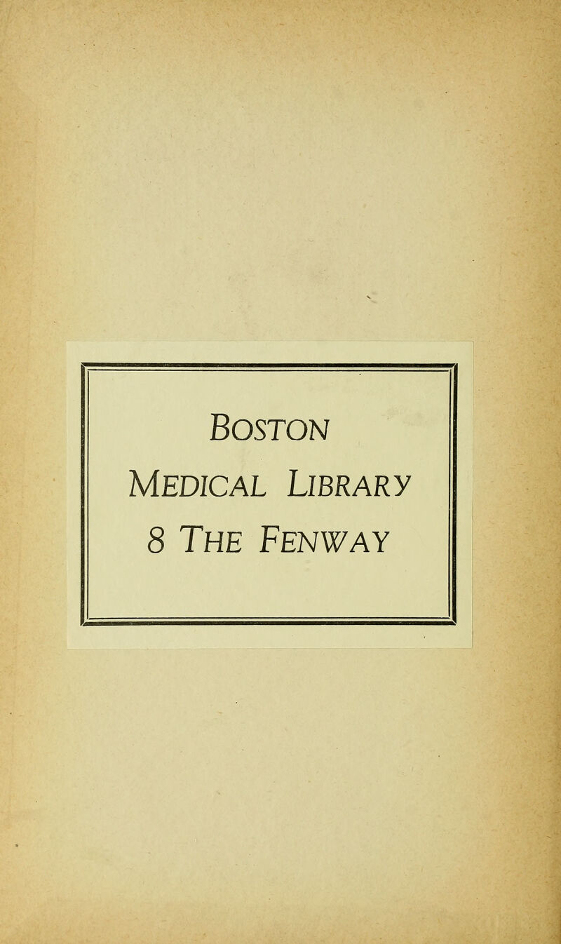 Boston Medical Library 8 The Fenway