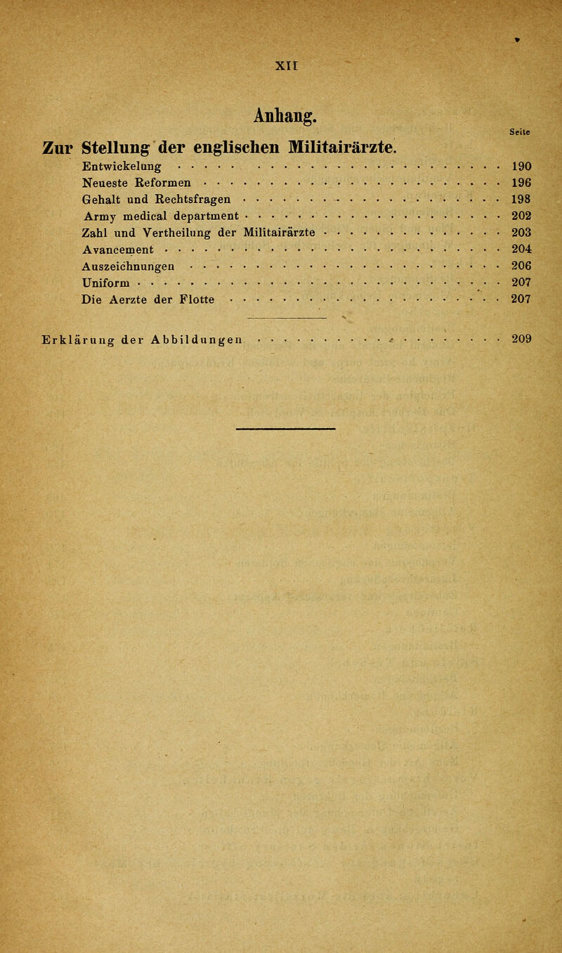 Anhang. Seite Zur Stellung der englischen Militairärzte. Entwickelung 190 Neueste Reformen 196 Gehalt und Rechtsfragen 198 Army medical depaitment 202 Zahl und Vertheilung der Militairärzte 203 Avancement • 204 Auszeichnungen • 206 Uniform • • -207 Die Aerzte der Flotte 207 Erklärung der Abbildungen ^ . 209