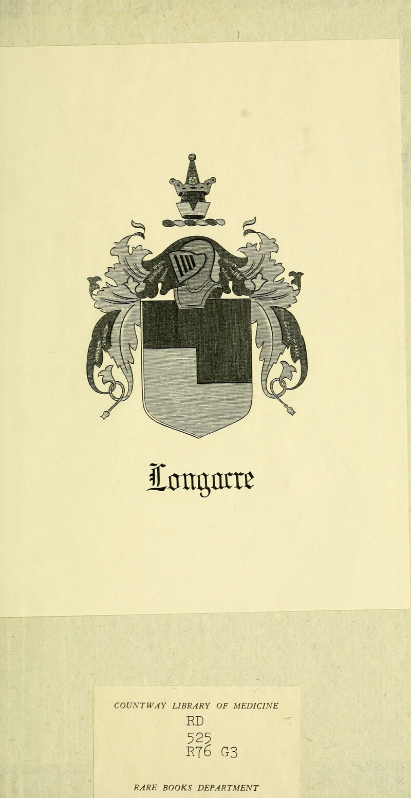 lüttgatre COUNTWAY LIBRARY OF MEDICINE RD RT6 G3 RARE BOOKS DEPARTMENT