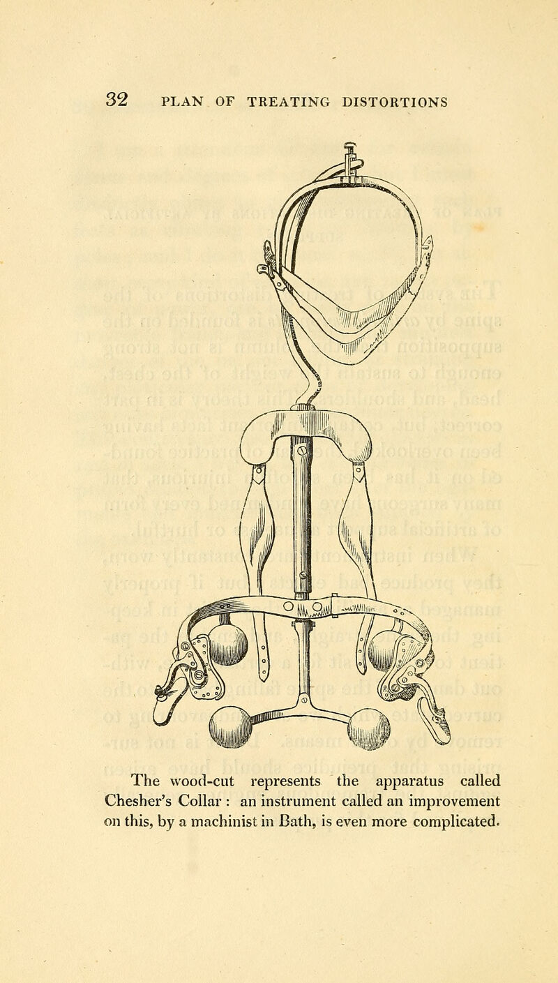 The wood-cut represents the apparatus called Chesher's Collar : an instrument called an improvement on this, by a machinist in Bath, is even more complicated.