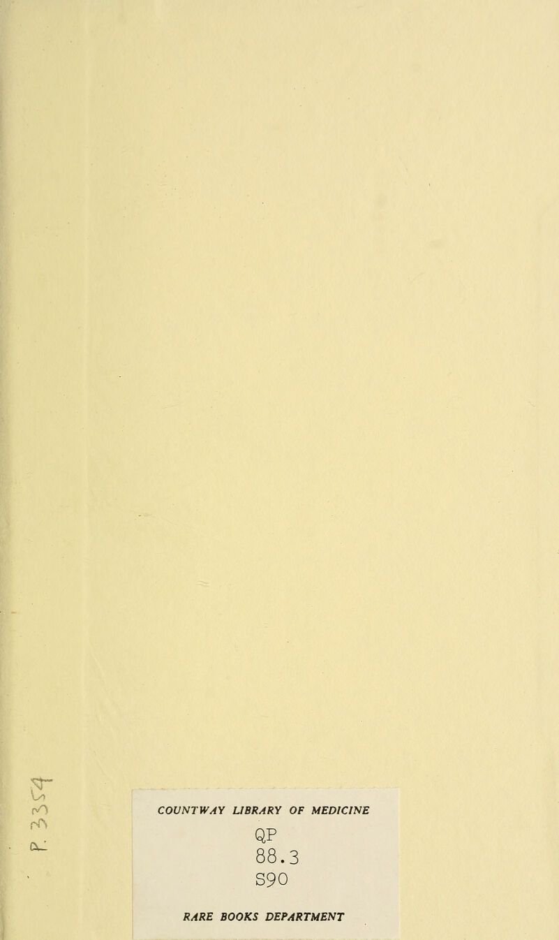 COUNT WAY LIBRARY OF MEDICINE 88.3 S90 RARE BOOKS DEPARTMENT
