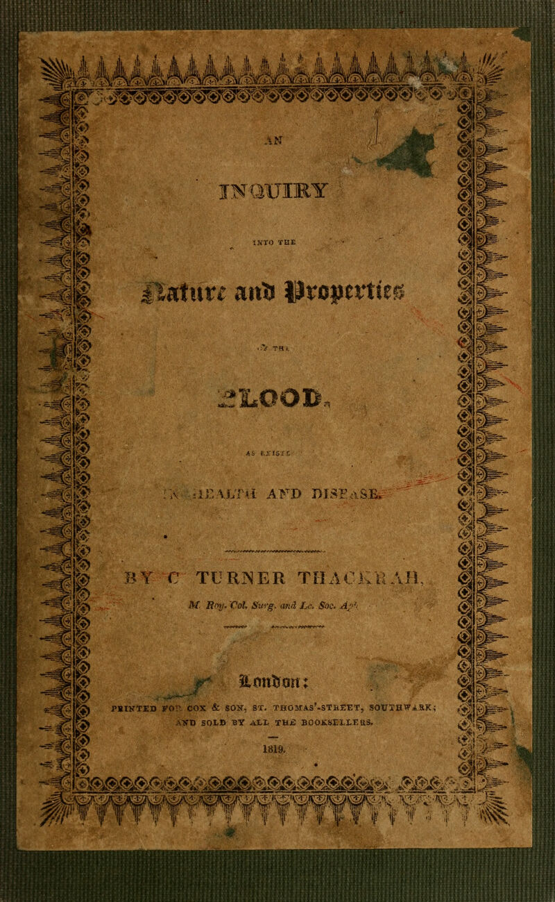 TURIN ER TH AC KB All M Rny, Vol Su'i-g. and Lc;. Soc. Ajn ■ Ei5tttron: . vv & SON, ST- THOMAS'-STEEET, SOUIHWAJIK,' aXB sold by all THi; BOOKSEIXTIUS. 1819. iBM^Q^^^M^^^M^.^&'M^-