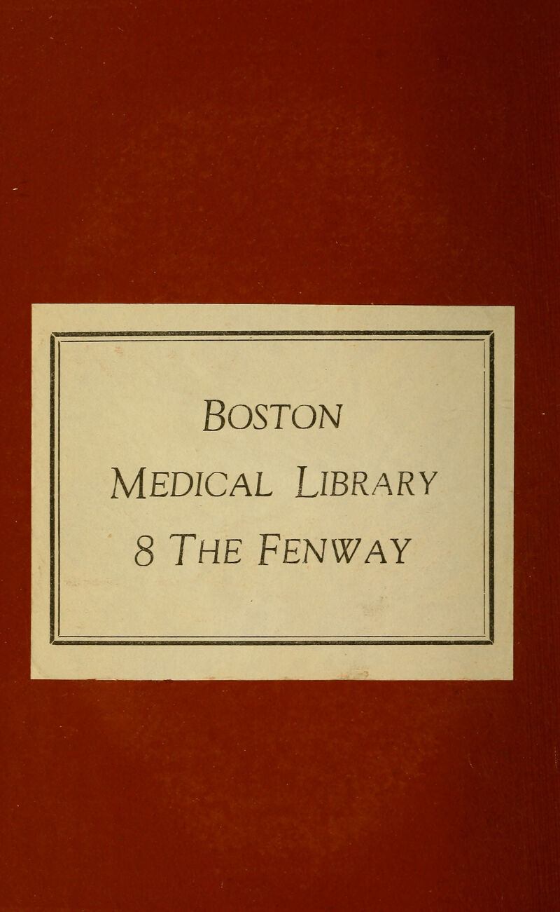 Boston Medical Library 8 The Fenway