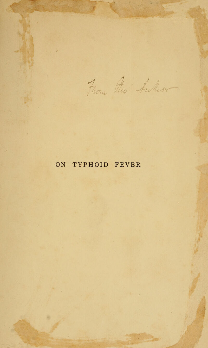 ON TYPHOID FEVER