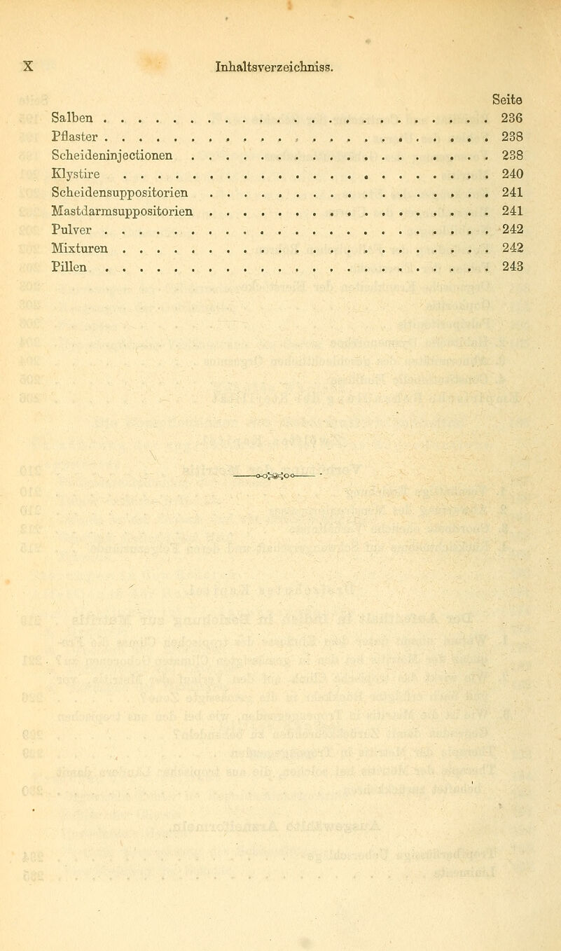 Seite Salben 236 Pflaster 238 Scheideninjectionen 238 Klystire 240 Scheidensuppositorien 241 Mastdarmsuppositorien 241 Pulver 242 Mixturen 242 Pillen 243 3j®400