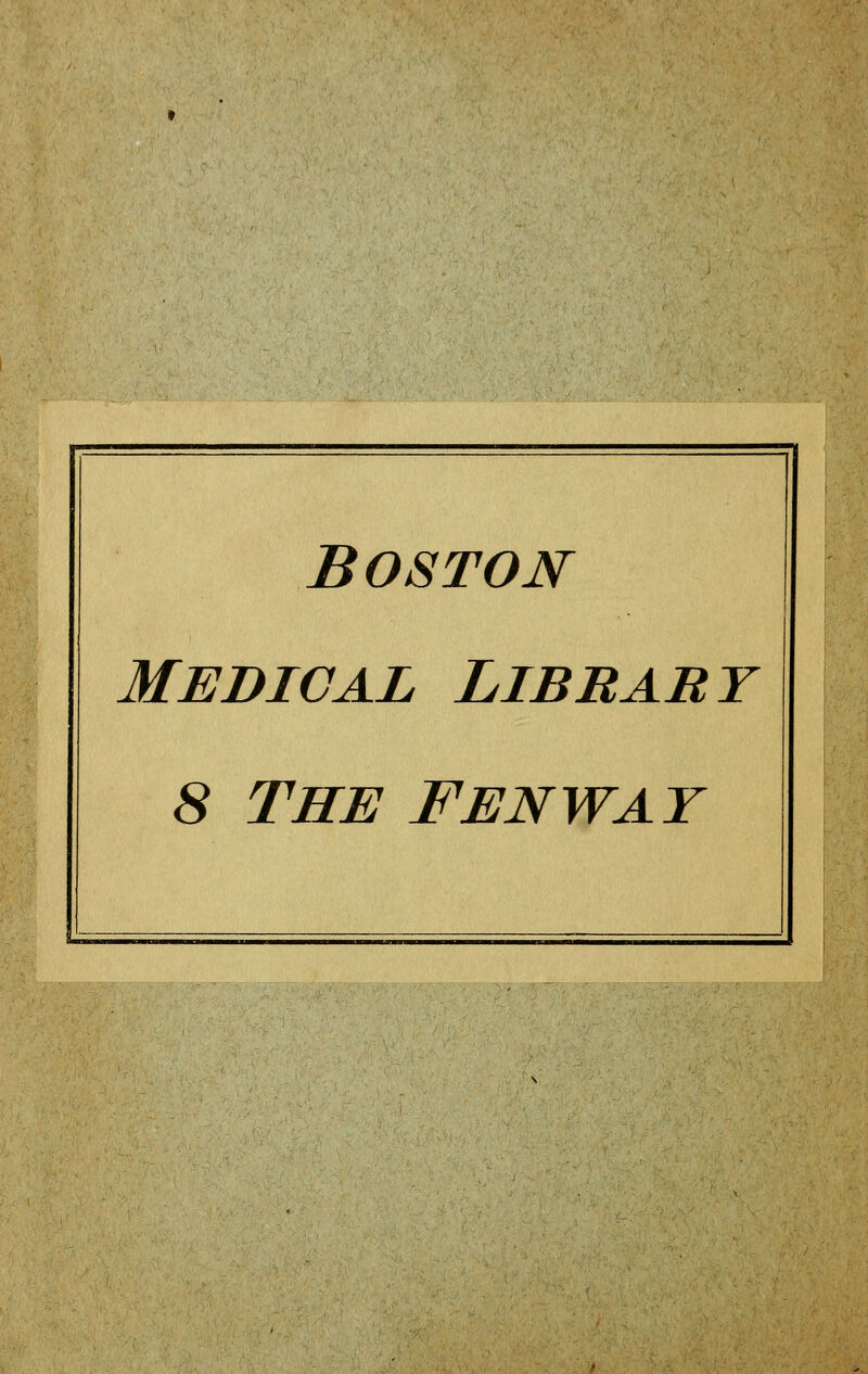 Boston Medical Lib bar t 8 THE Fenway