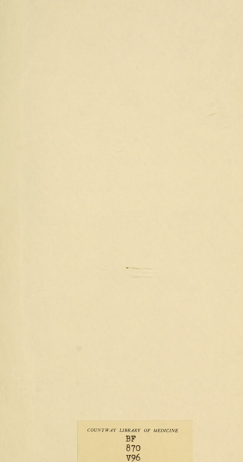 COUNTWAY LIBRARY OF MEDICINE BF 870 V96