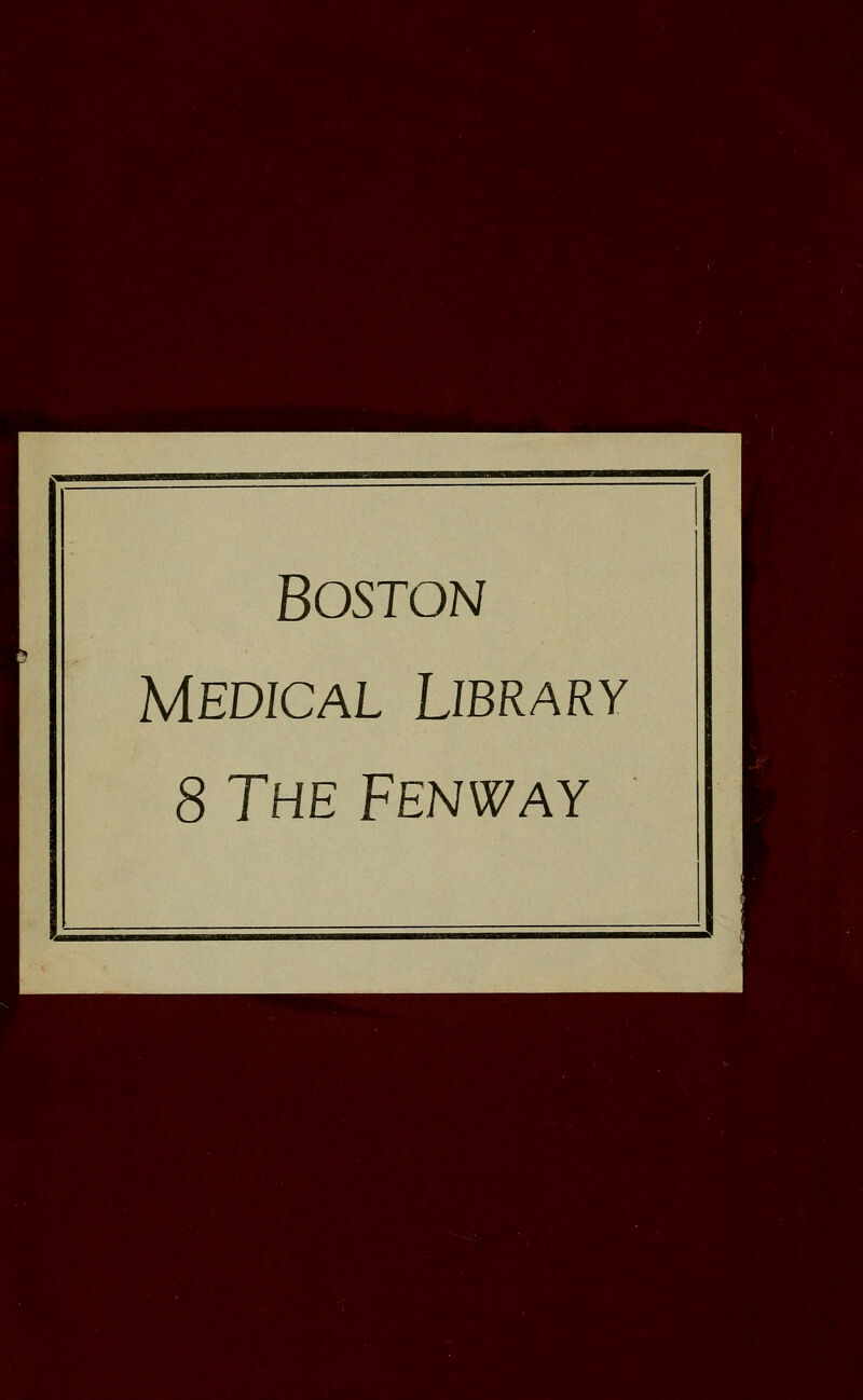 Boston Medical Library 8 The Fenway