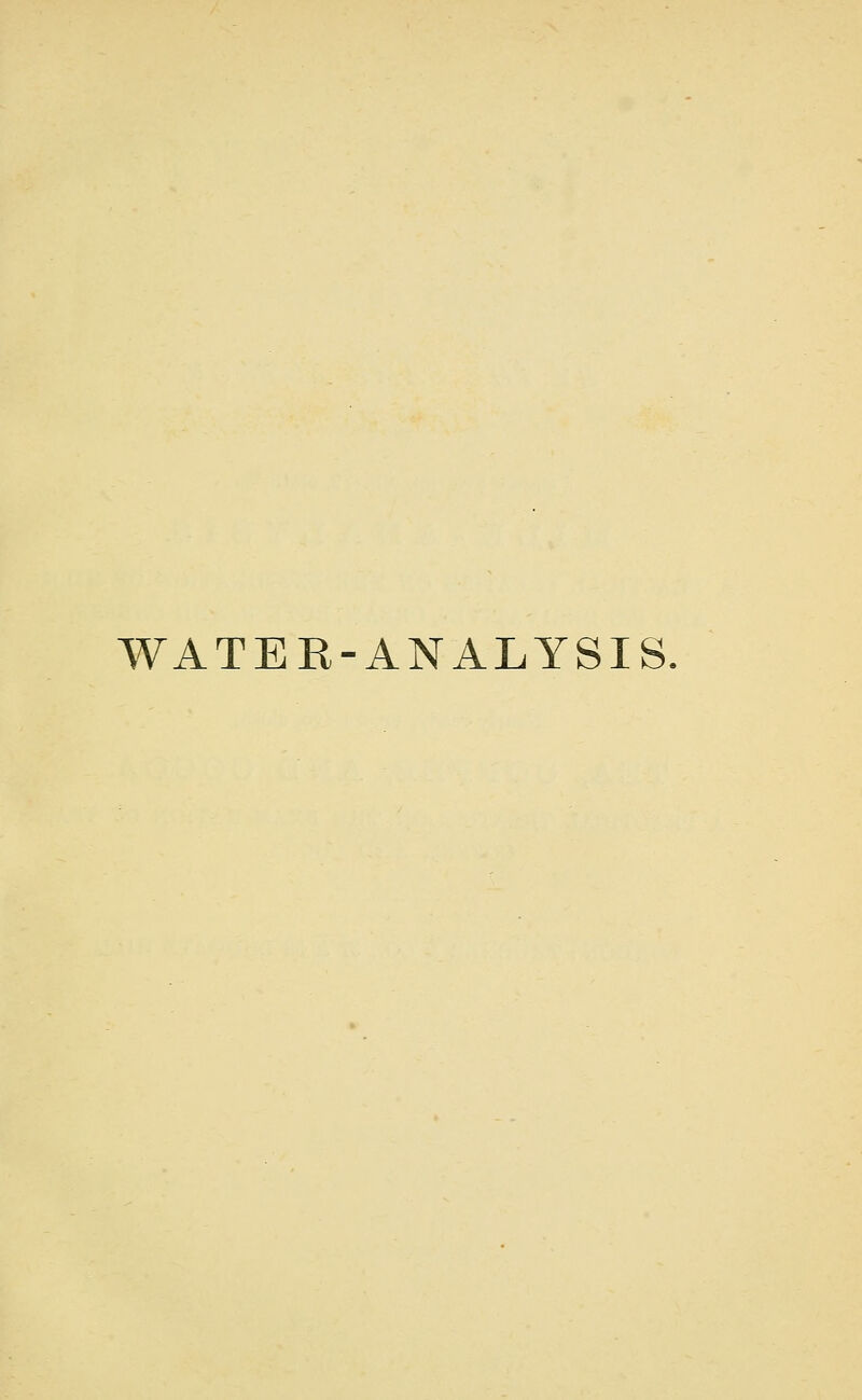 WATER-ANALYSIS