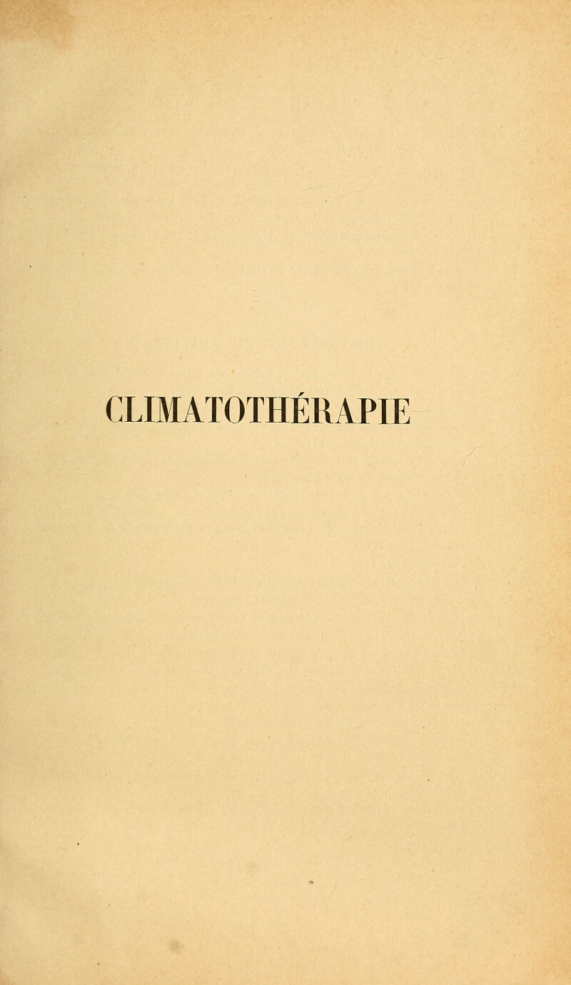 CLIMATOTHÉRAPIE