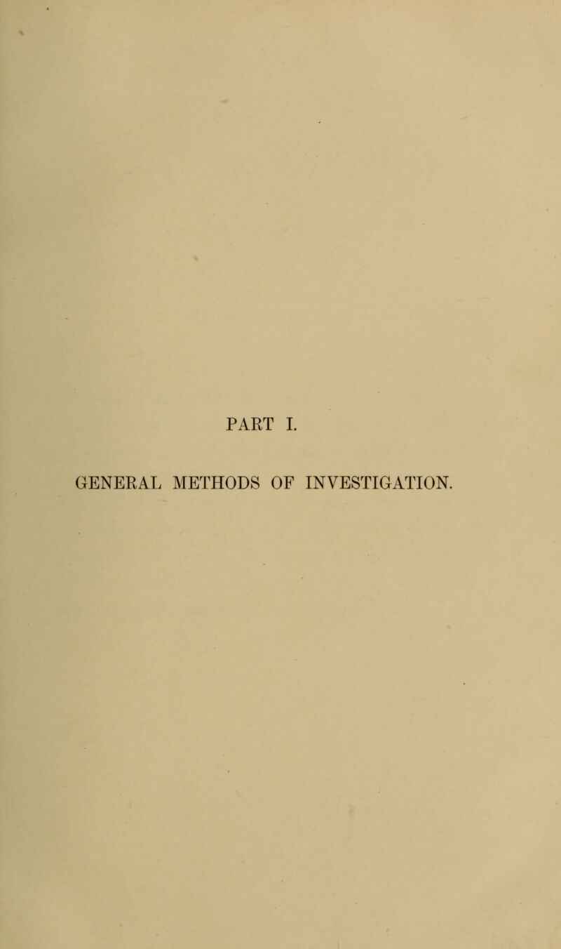 PART I. GENERAL METHODS OF INVESTIGATION.