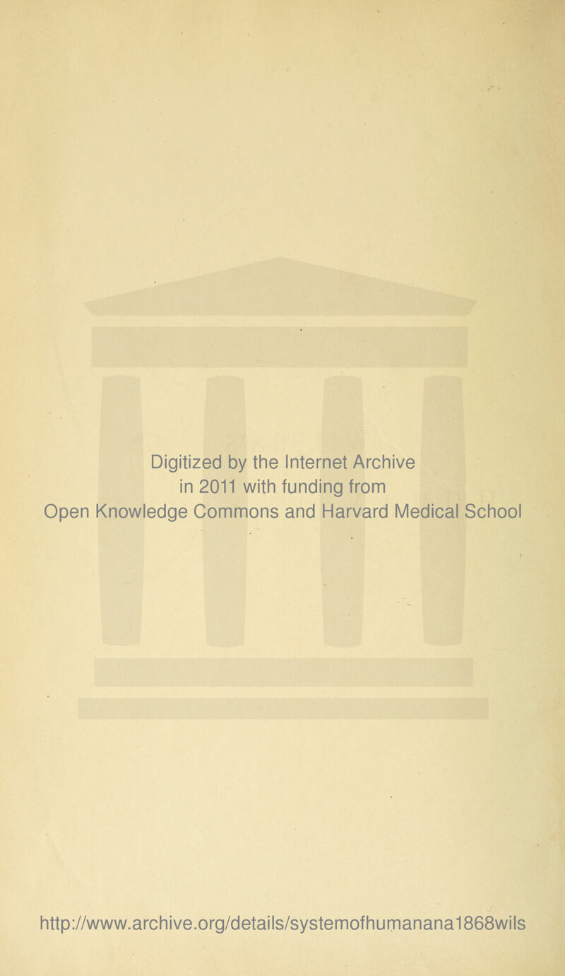 Digitized by the Internet Archive in 2011 with funding from Open Knowledge Commons and Harvard Medical School http://www.archive.org/details/systemofhumanana1868wi1s