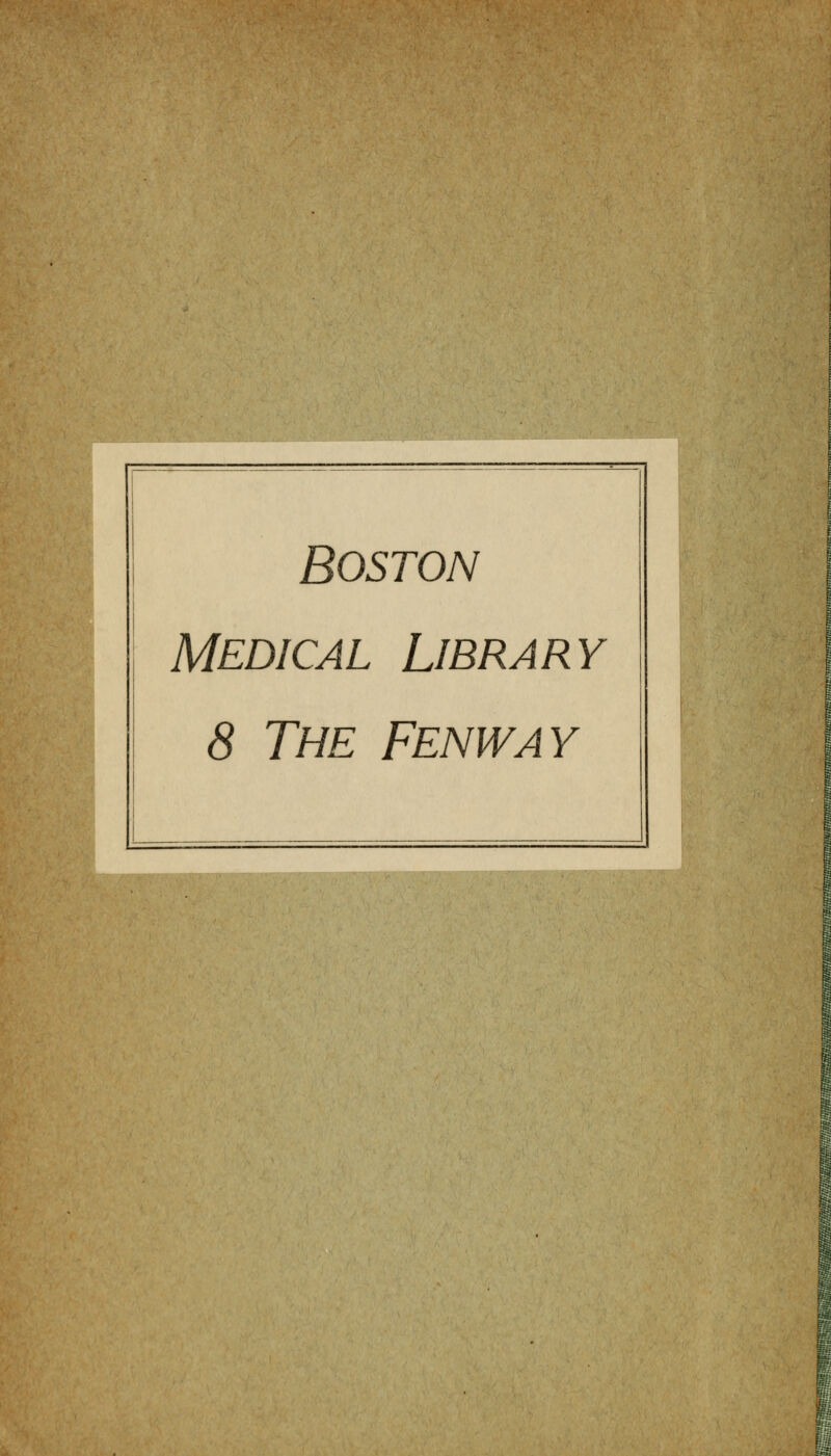 Boston Medical Library 8 The Fenway u