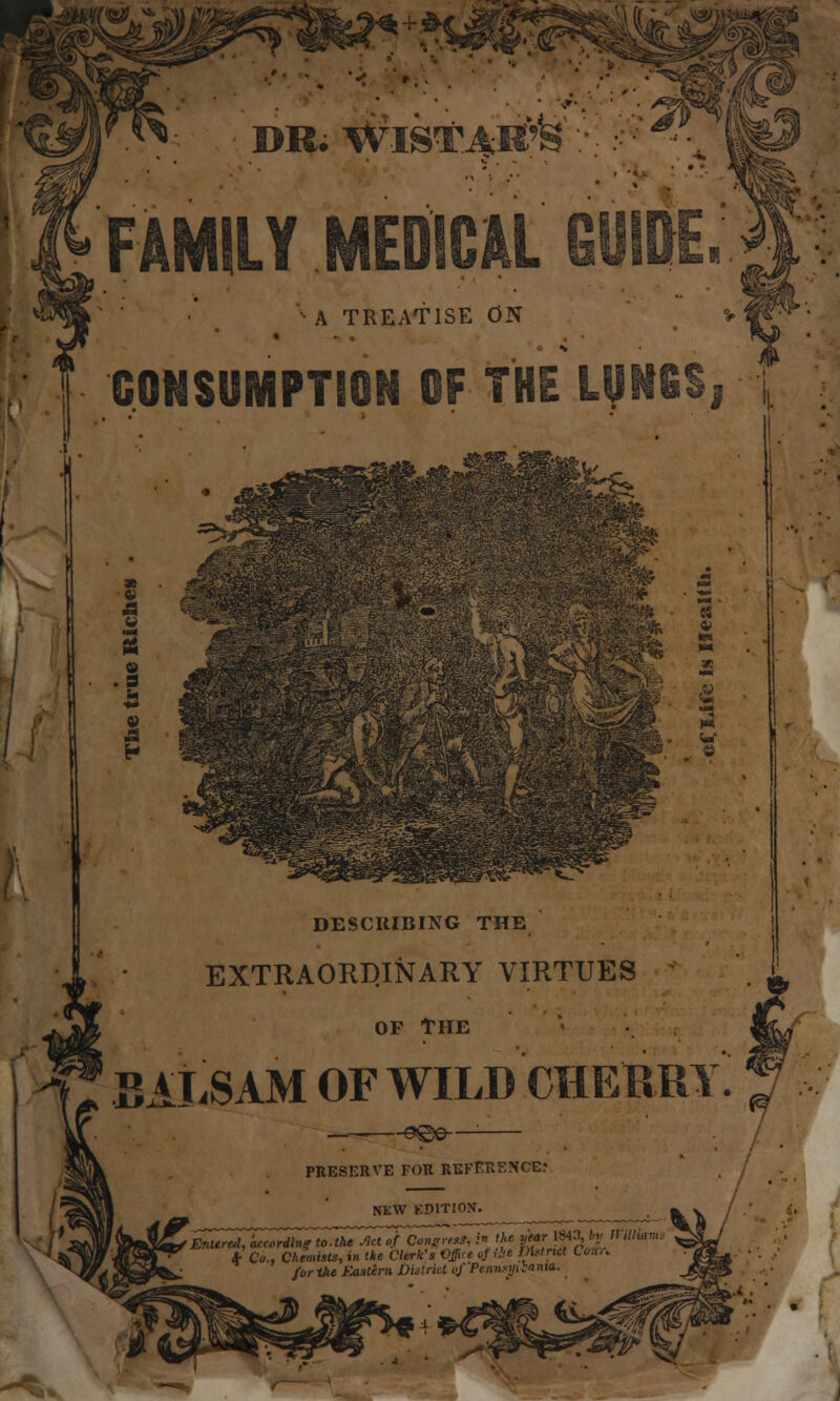 FAMILY MEDICAL GUID A TREATISE ON S DESCRIBING THE EXTRAORDINARY VIRTUES op The BALSAM OF WILD CHERRY -£©e- PRESERVE FOR REFERENCE: NEW EDITION. Enurtd, ienrilkg to.theJcTtfC^**,.;» »*• $*r]ffibv fmiam * Co., Chemists, in the Clerk's Office of OtB VUmct Co:u> for the Eastern District of Pennst/lSanta.