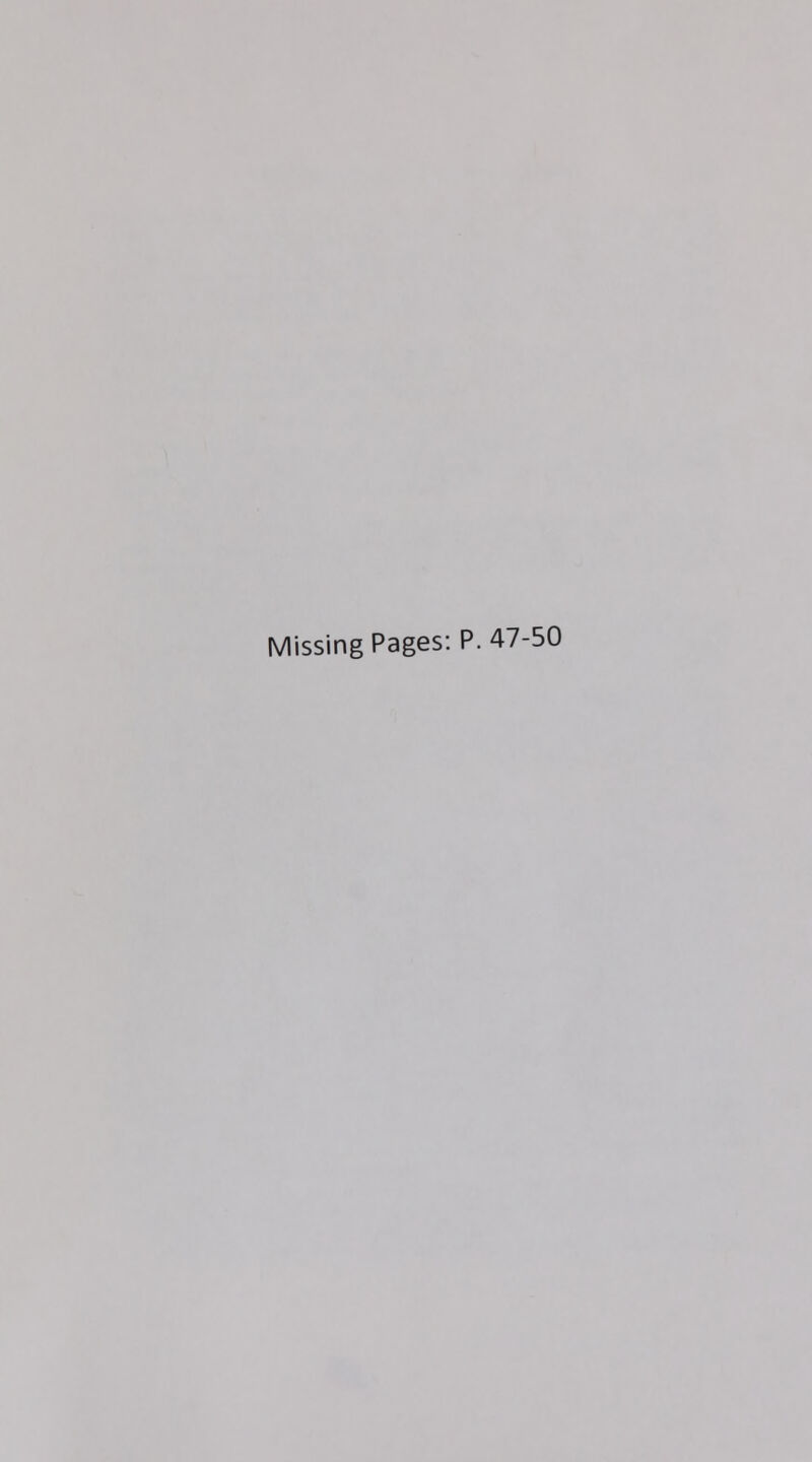 Missing Pages: P. 47-50