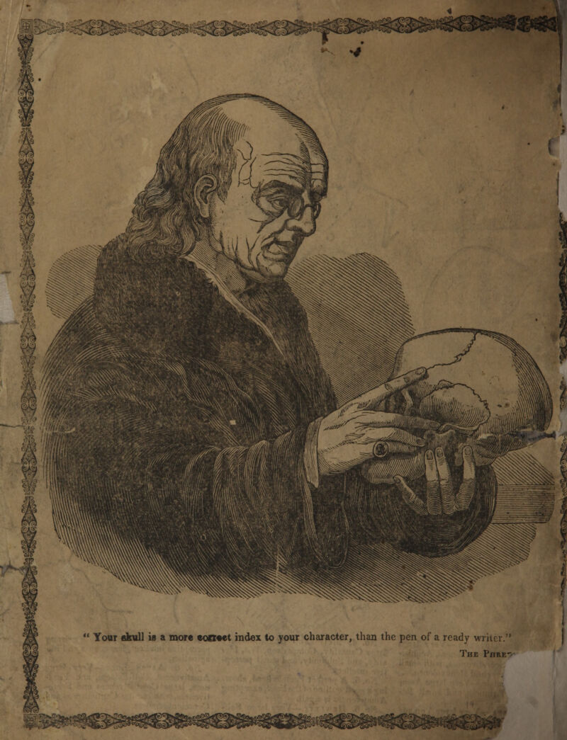  Your skull is a more ton«ct index to your character, than the pen of a ready writer. The Phre~