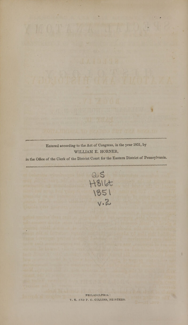 WILLIAM E. HORNER, the Office of the Clerk of the District Court for the Eastern District of Pennsylvania. YWUt PHILADELPHIA: 'I . K. AND P. G. COLLINS, TEINTEKS.