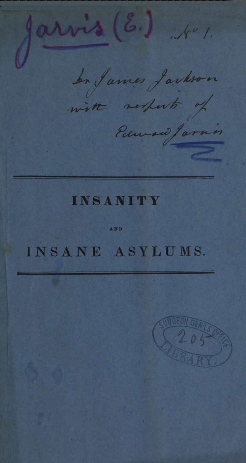 INSANITY INSANE ASYLUMS