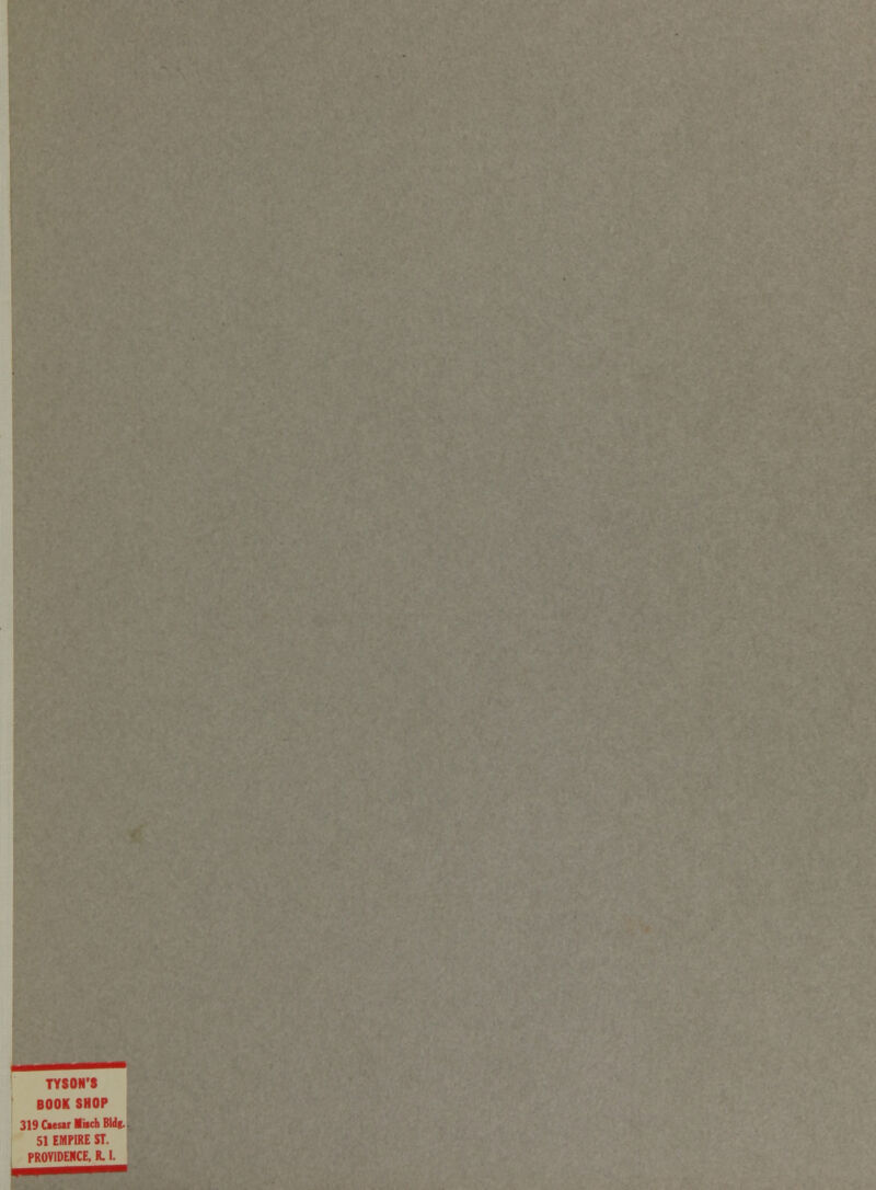 TYSON'S BOOK SHOP 319 Ciesar inch Bldg.. 51 EMPIRE ST.