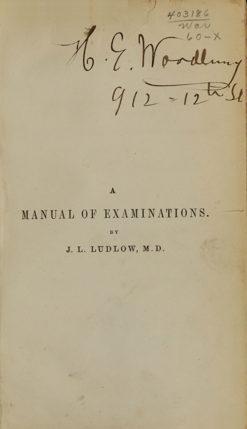 MANUAL OP EXAMINATIONS. J. L. LUDLOW, M.D