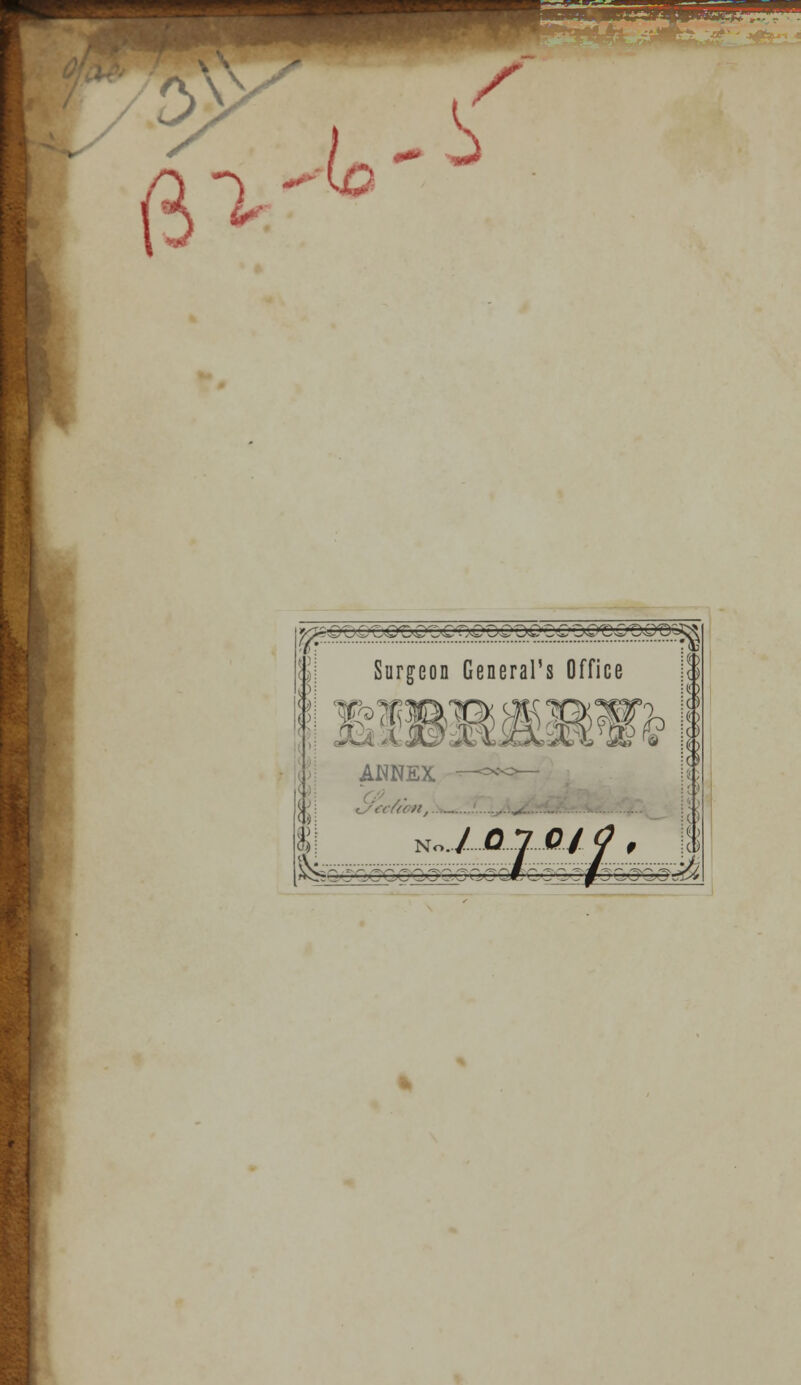 r ^vc lo s / Surgeon General's Office --i^v m) (w dmj mS p? ANNEX ^section,.*