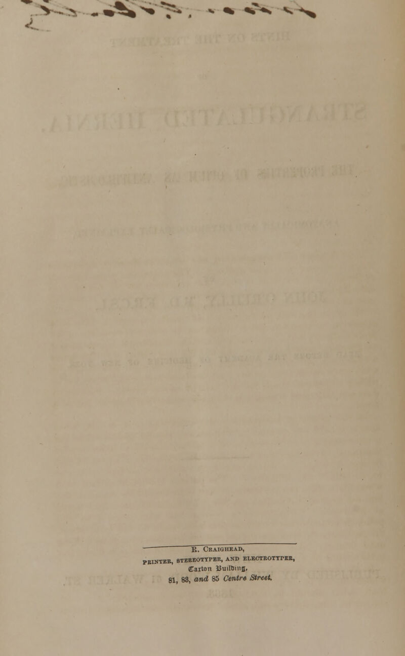 B. Craighead, PEINTEB, BTEBEOTYPEB, AND ELECTBOTTPEE, Caiton BuilDing, 81, 88, and 85 Centre Street.