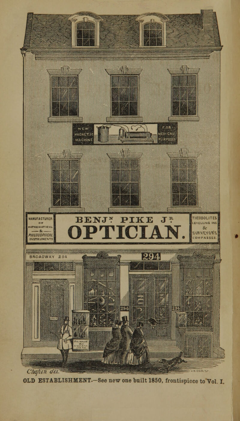 OPTICIAN. OLD ESTABLISHMENT^—See new one built 1850, frontispiece to Vol. I,