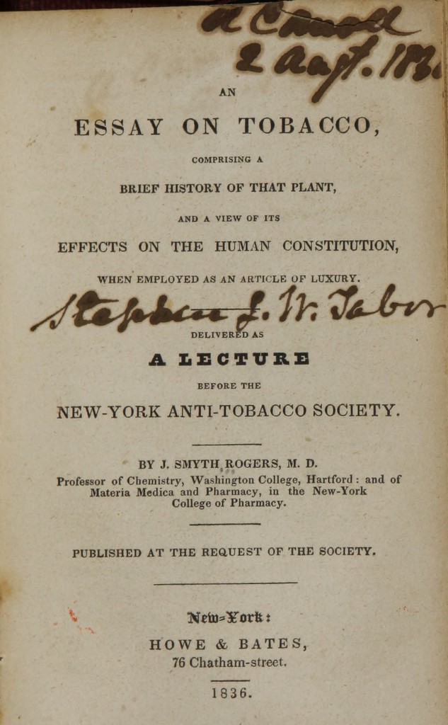 brief history of tobacco An essay on tobacco : comprising a brief history of that plant, and a view of its effects on the human constitution, when employed as an article of luxury : delivered as brief history of tobacco An essay on tobacco : comprising a brief history of that plant, and a view of its effects on the human constitution, when employed as an article of luxury : delivered as