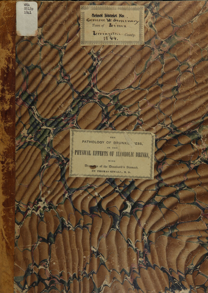 WMBMM ,\JN*. ^ Sefeool Biistxtat Not , Town of Ilxw\ a County. J l / ' THE PATHOLOGY OF DRUNK*. 'ESS/ OR THE OB f PHFSIC/IL EFFECTS OF iLCOHOLIC BRIMS f WITH mj I ZDrtqgps of ti)e JBrmtkaro'© Stomad). BY THOMAS SEW ALL, i»I. D. Z K#