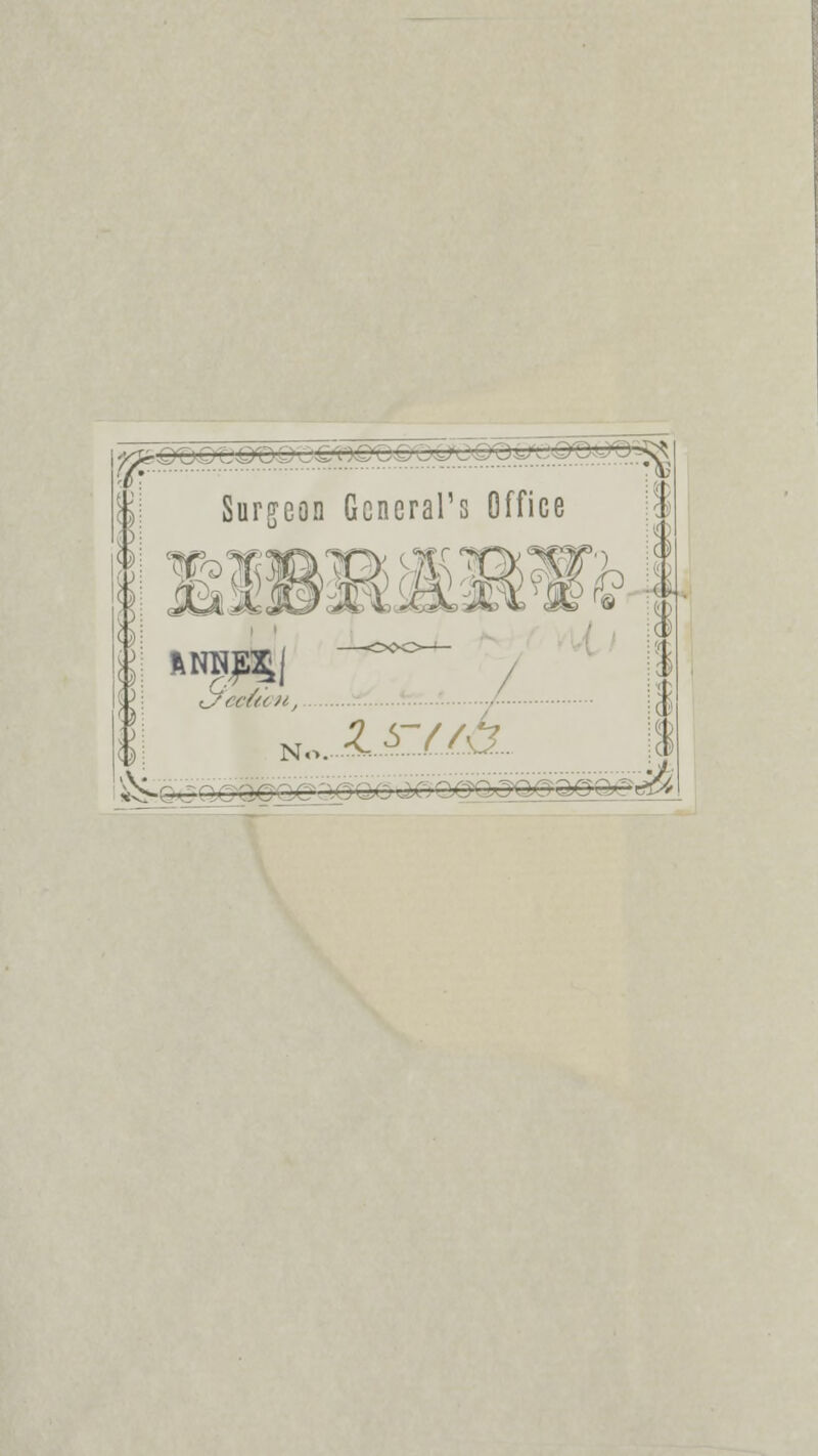 Surgeon General's Office N. ^C _-_ g —-, - ■ ^CIGQ^QC I I