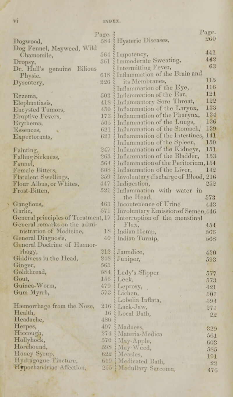 1\1>EV ood, 1 )og Fennel, Mayv Wild (chamomile, 564 Dropsy, Dr. Hull's genuine I Ml ions Physic. 618 Dyseni 1 Iczema, Elephantiasis, Encysted Tumors, Eruptive Fevers, I; : Erythema, 505 k es, 621 Expectorants, 621 Fainting, Falling ; 263 Fennel, 56 1 Female Bitters, cos Flatulent Swell Flour Albus, or V\ h Frost-Bitten, 52 L 260 •111 63 Ganglions, 'Ki'i Garlic, General principles of Treatment, 17 General remarks on the admi- nistration of .Medicine, IS ral 1 )iagnosis, 40 General Doctrine of Haemor- rhagy, Giddiness in the Head, Gingi 563 (roldthread, Gout, L56 Guinea-Worm, Gum Mynh, aorrhage from the Nose, 216 Health, 16 Headache, Herpes, Hiccough, 2t 1 Hollyhock, I [orehound, i up, .■lie Tincture, Ffypochandi ion, Impotencj, Immoderate Sweating, tntermitting Fever, Inflammation of the Brain and its Merabram I t5 [nflammation of the Eye, 1 16 Inflammation of the Ear, 121 Inflammatory Sore Throat, L22 Inflammation of the Larynx, 133 Inflammation of the Pharynx, L3 ' Inflammation of the Lungs, L36 [nflammation of the Stomach, L39 Inflammation of the Intestines, I I I [nflammation of the Spleen, 150 Inflammation of the Kidneys, 151 [nflammation of the Bladder, 153 [nflammation of the Peritorium, 154 tmmation of the Liver, I I'.' Involuntar Blood, 216 Indigestion, 252 Inflammation with water in the Head, 373 Incontenence of Urine [43 Involuntary Emission of Semen, 1 16 Interruption of the menstinal Flux, 454 Indian ; [emp, 566 Indian Turnip, 5GS Jaundice, .1 uniper, ppei Lady'. | Leprosy, j Lichen, J Lobelia tnflata, « Lack-J i Local Bath, Madn dica pple, Bath, diary Sar 430 593 577 573 421 501 594 :. I 22 563 603 19] 22