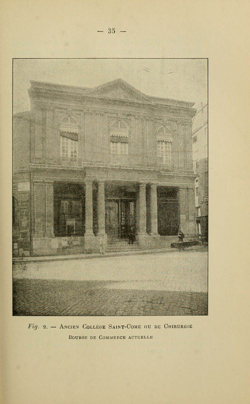 33 Fig. 2. — Ancien Collège Saint-Come ou de Chirurgie Bourse de Commerce actuelle
