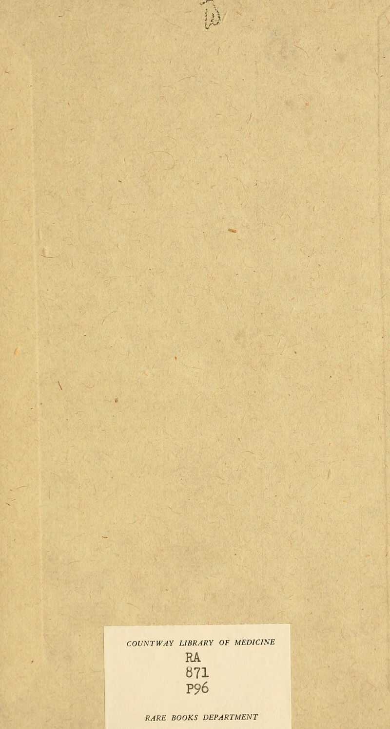 b™* COUNTWAY LIBRARY OF MEDICINE RA 871 P96 tf/IRE BOOKS DEPARTMENT