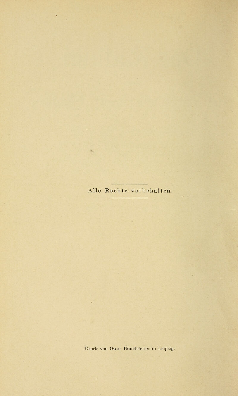 Alle Rechte vorbehalten. Druck von Oscar Brandstetter in Leipzig.