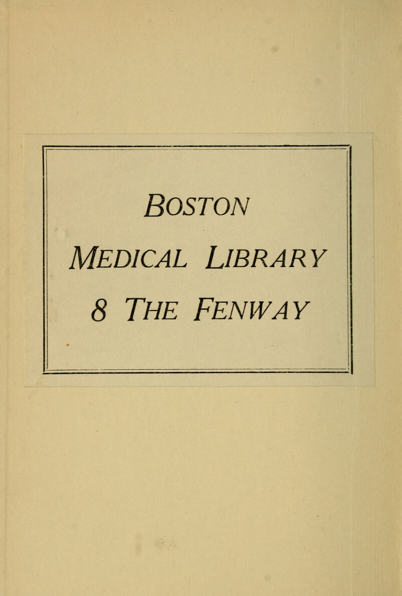 Boston Medical Library 8 The Fenway