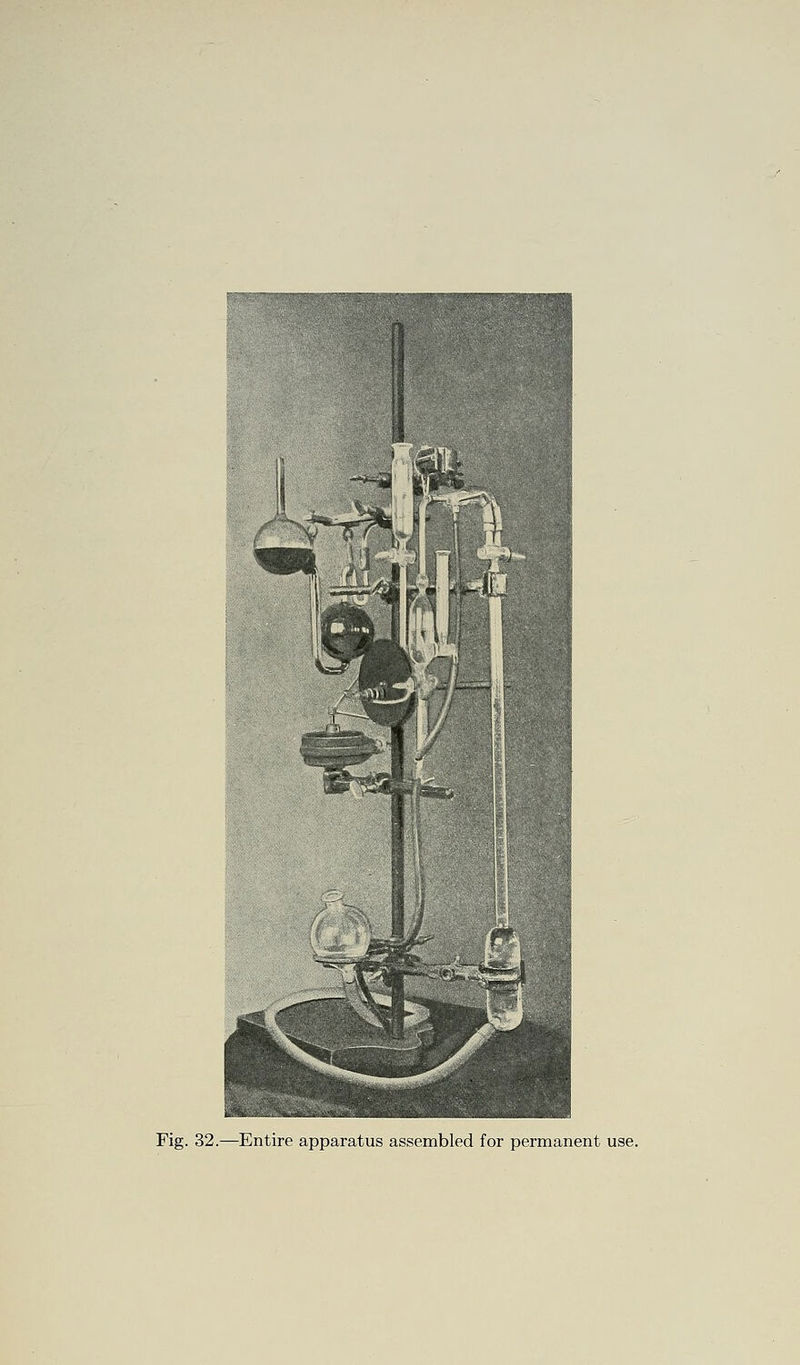 Fig. 32.—^Entire apparatus assembled for permanent use.